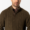 DUCK HEAD HAINES 1/4 ZIP CABLE KNIT SWEATER