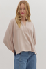 V-NECK ALMOND TOP