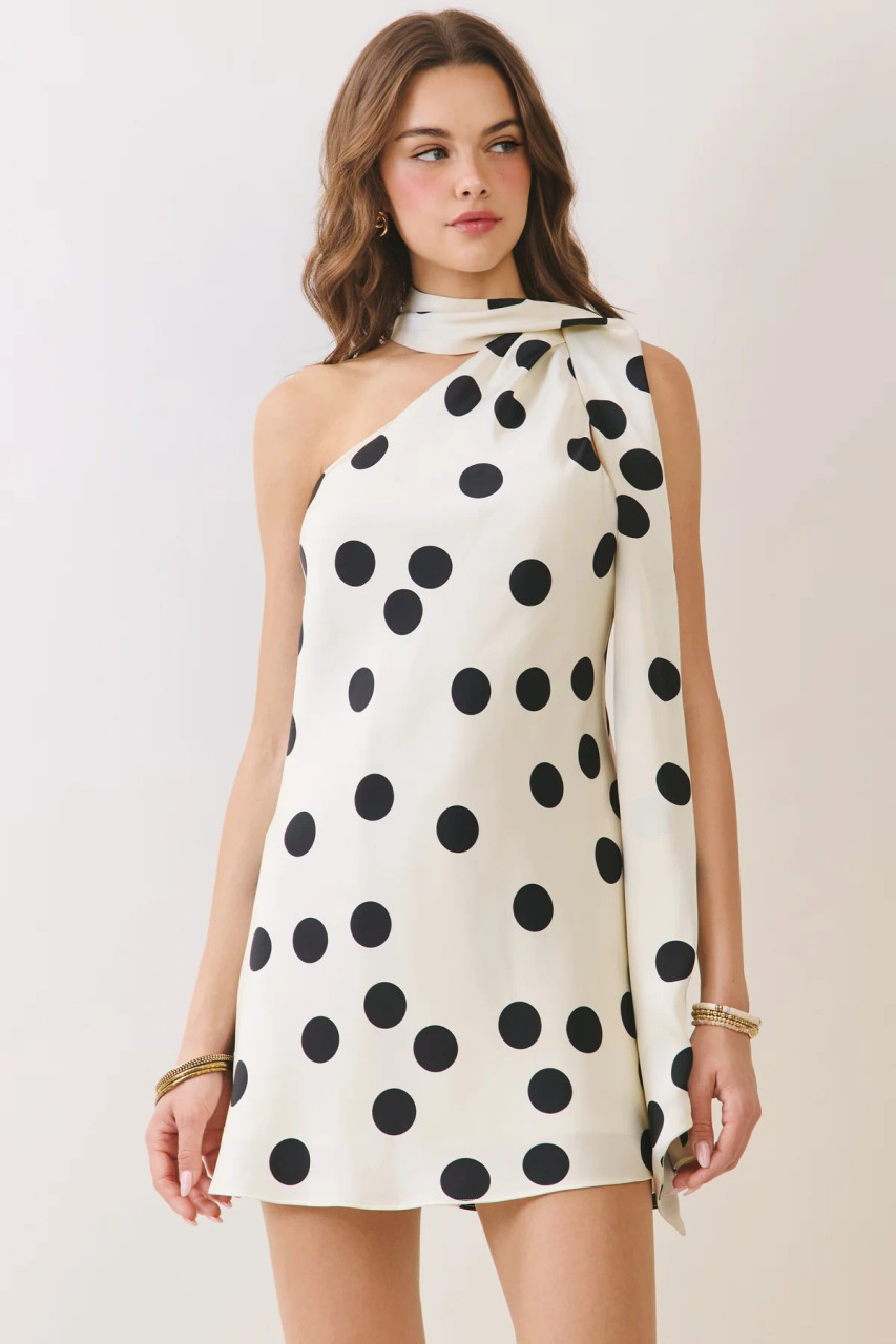 TCEC ONE SHOULDER SCARF MINI DRESS - Steve's on the Square TCEC ONE SHOULDER SCARF MINI DRESS - Steve's on the Square