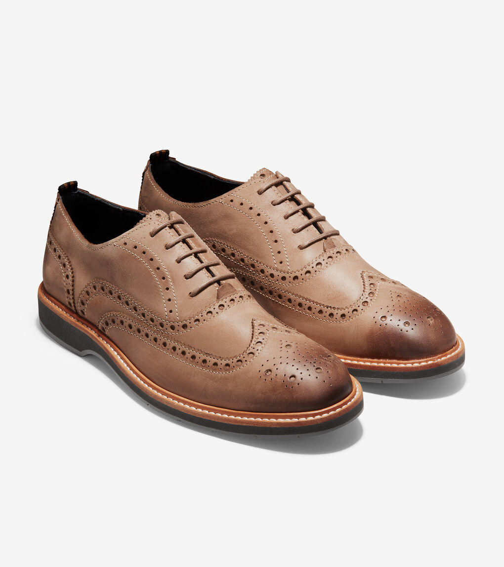 cole haan morris wingtip oxford british tan