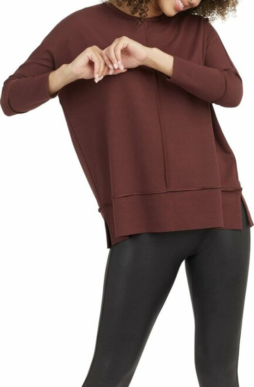 SPANX, Sweaters, Spanx Perfect Length Dolman 34 Sleeve Top In Hickory  Rouge