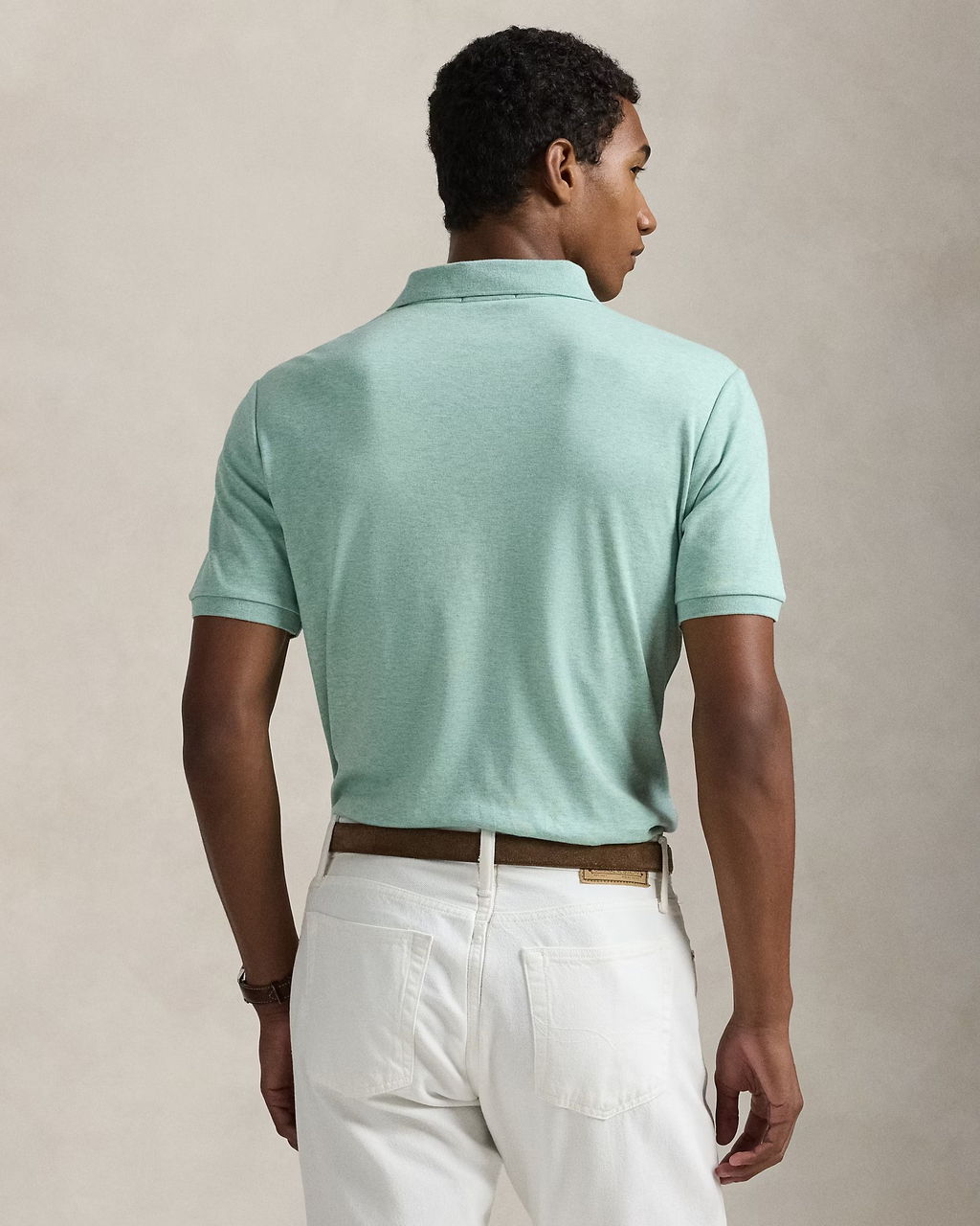 Tシャツ・カットソー POLO RALPH LAUREN Men T Shirts 710680784422 CELADON C7215 Gr POLO RALPH LAUREN SOFT COTTON POLO SHIRT - CELADON HEATHER