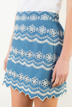 THML FLORAL EMBROIDERY SKIRT