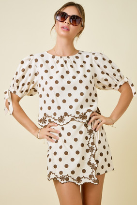 DAY+MOON POLKA DOT TOP
