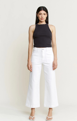 MICA WIDE CROPPED WHITE DENIM