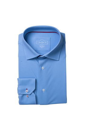 7 DOWNIE SILK TOUCH DRESS SHIRT - BLUE
