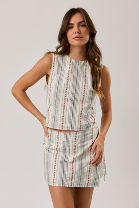 LE LIS PIN STRIPE FLORAL SET