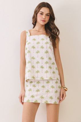 TCEC LINEN PALM SKIRT SET