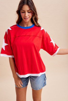 ANNIEWEAR STAR PATCH SHIRT