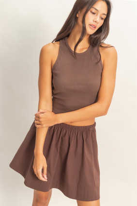 HYFVE RIBBED TOP AND SKIRT SET