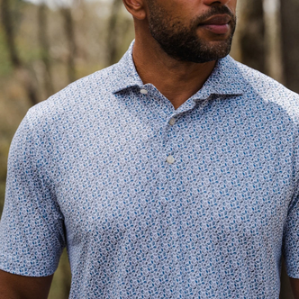 GENTEAL FORESTFALL PRINTED PERFORMANCE POLO