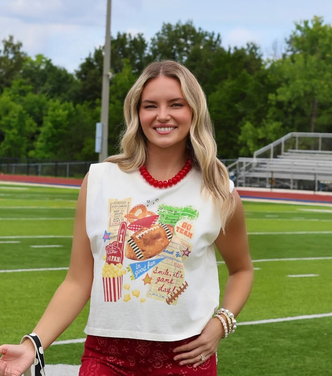 POPPY & PINE FOOTBALL COLLAGE TANK