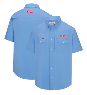SNAPS OLE MISS TAILGATER PEARL SNAP BUTTON DOWN - POWDER BLUE
