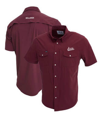 SNAPS MSU TAILGATER PEARL SNAP BUTTON DOWN - MAROON
