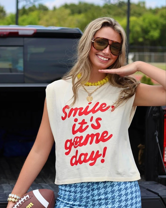 POPPY & PINE SMILE, IT'S GAME DAY TANK