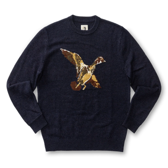 DUCKHEAD FLYING WOOD DUCK MERINO INTARSIA SWEATER
