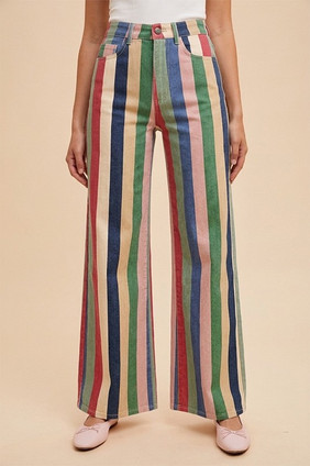 ANNIEWEAR STRIPE WIDE LEG PANT