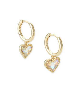 KENDRA SCOTT ARI HUGGIE EARRINGS - GOLD DICHROIC GLASS