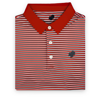AMERICAN STRUTTER PERFORMANCE POLO - RED & GREY