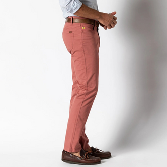 DUCK HEAD SHORELINE FIVE POCKET PANTS - SUNWASHED RED