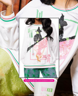 QUEEN OF SPARKLES ELPHABA & GLINDA CARD SWEATSHIRT