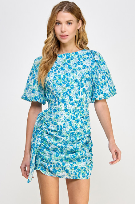 STRUT & BOLT RUCHED MINI DRESS