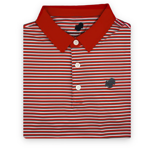 AMERICAN STRUTTER PERFORMANCE POLO - RED & GREY
