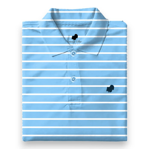 AMERICAN STRUTTER CAROLINA BLUE PERFORMANCE POLO