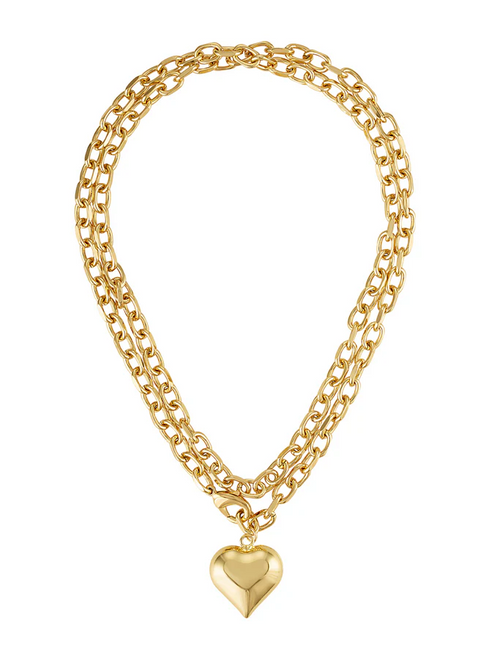 KINSEY DESIGNS POPPY PUFFY HEART NECKLACE