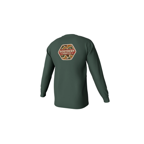 SOUTHERN POINT CO. CAMO LOGO LONG SLEEVE POCKET T-SHIRT