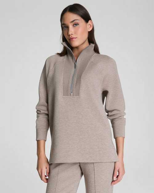 SPANX AIRESSENTIALS BRUSHED HALF ZIP TUNIC