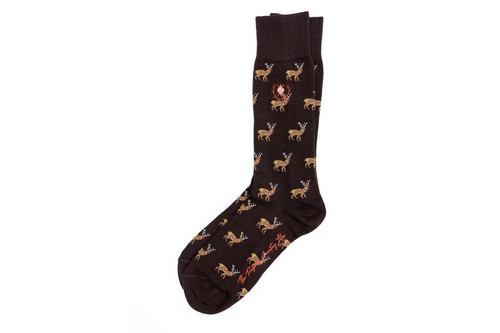 MARTIN DINGMAN ELK PERUVIAN PIMA COTTON SOCKS - WALNUT