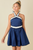 BABY PINK NAVY HALTER TOP DRESS