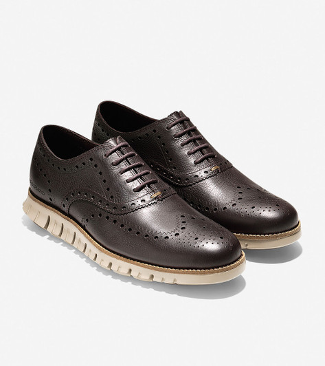 cole haan zerogrand wingtip oxford british tan java