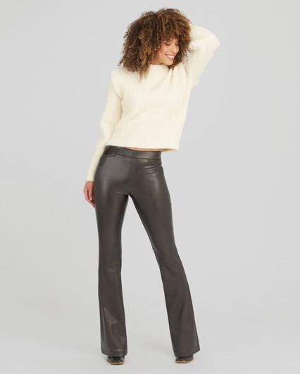 SPANX LEATHER LIKE FRONT SLIT PANTS - Steve's on the Square