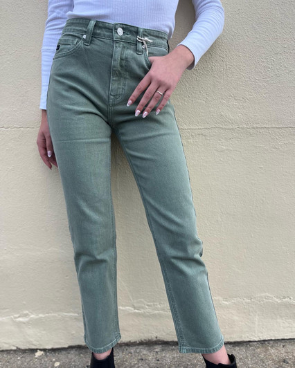 KANCAN 90'S STRAIGHT JEANS - OLIVE