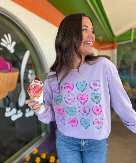 CONVERSATION HEARTS LONGSLEEVE TEE