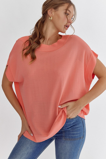 DROP SHOULDER KNIT TOP