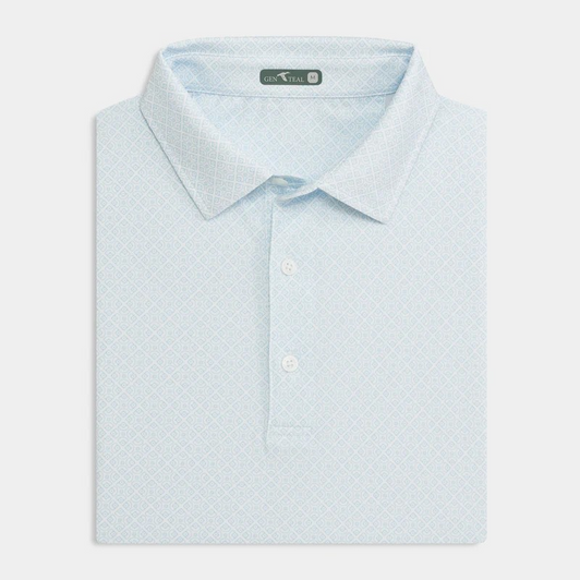 GENTEAL DIAMONDS PRINTED PERFORMANCE POLO - HERITAGE BLUE