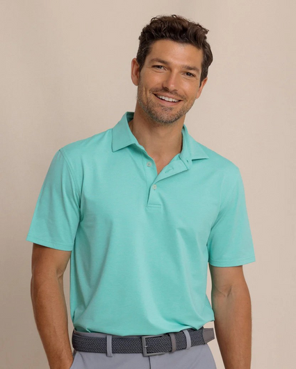 SOUTHERN TIDE BREEZE HEATHER PERFORMANCE POLO