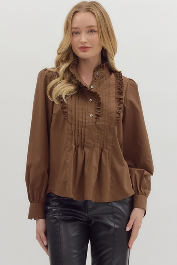 BROWN LONG SLEEVE TOP