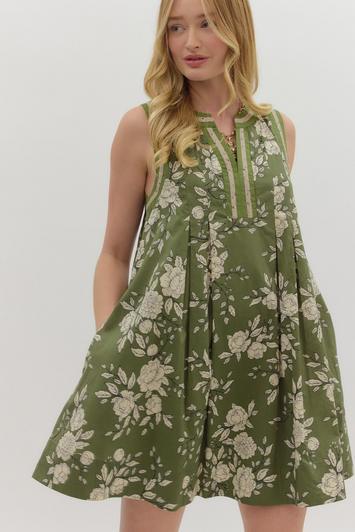 OLIVE SLEEVELESS DRESS