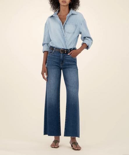 KUT MEG HI RISE RAW HEM JEANS