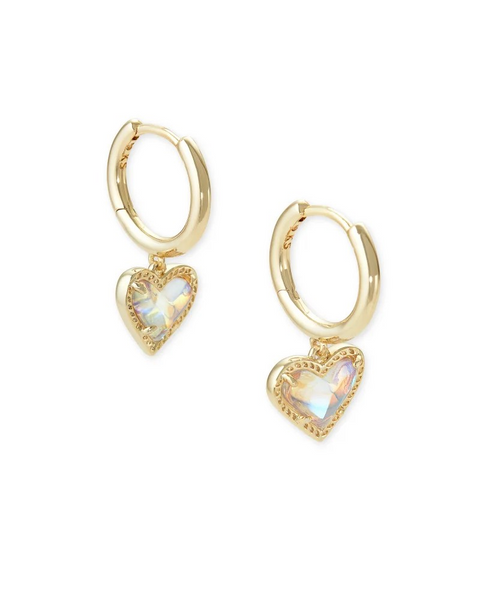 KENDRA SCOTT ARI HUGGIE EARRINGS - GOLD DICHROIC GLASS