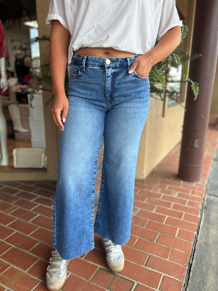 KUT MEG HIGH RISE WIDE LEG JEANS