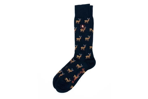 MARTIN DINGMAN ELK PERUVIAN PIMA COTTON SOCKS - NAVY