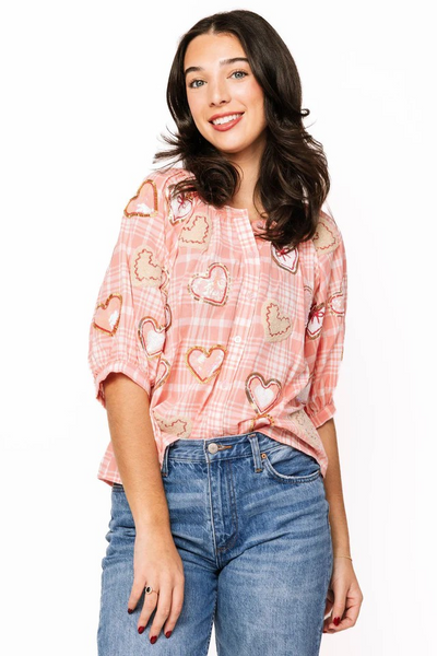 QUEEN OF SPARKLES LIGHT PINK PLAID V-DAY COOKIES