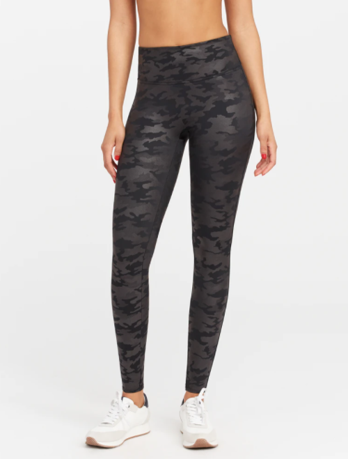 spanx faux leather camo leggings review