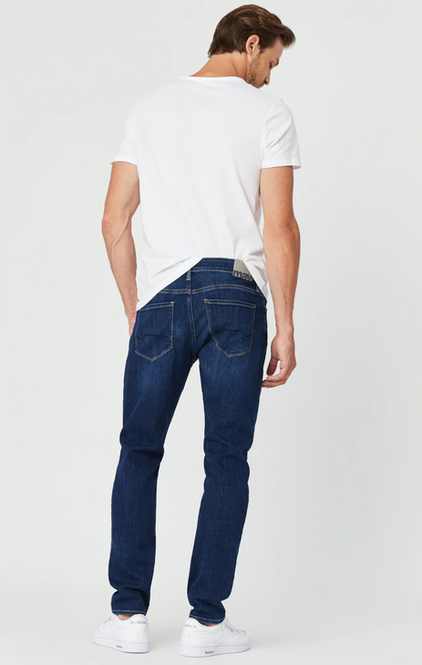 MAVI MATT MID RISE RELAXED STRAIGHT LEG JEANS - DARK FEATHER BLUE