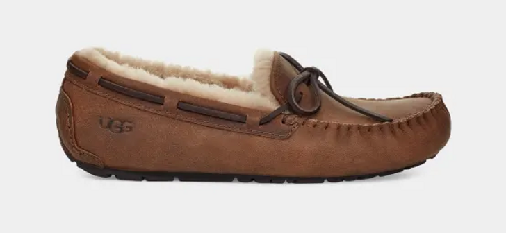 MENS UGG OLSEN LEATHER SLIPPERS